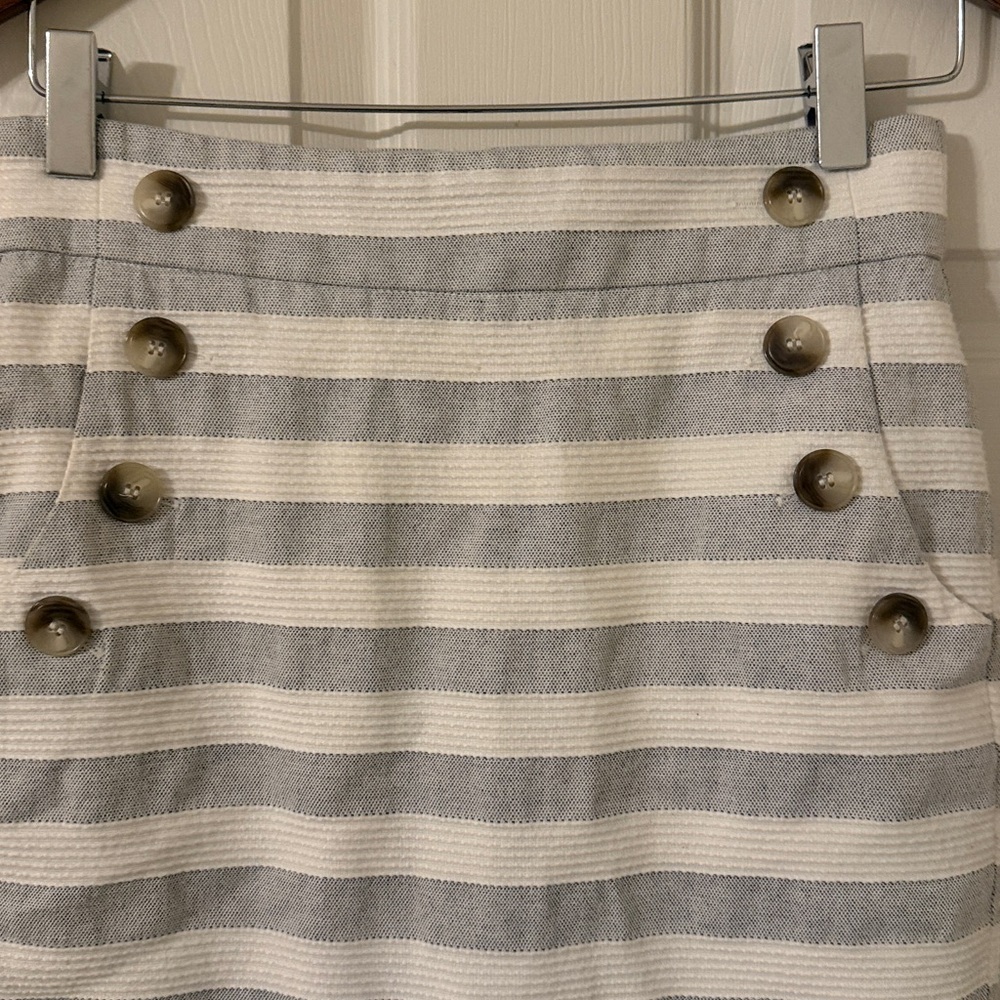 Loft 00P pencil skirt striped gray and white - Picture 4 of 4